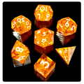 Fluorescent Orange Dice Set of 7